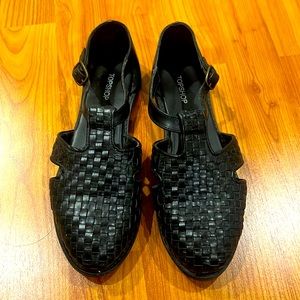 Topshop woven leather sandals size 7